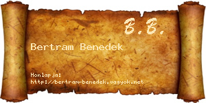 Bertram Benedek névjegykártya